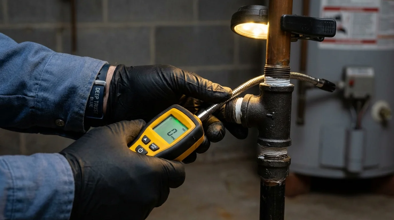 Gas leak detection with electronic sniffer by Johns Plumbing LLC in Atlantic Highlands