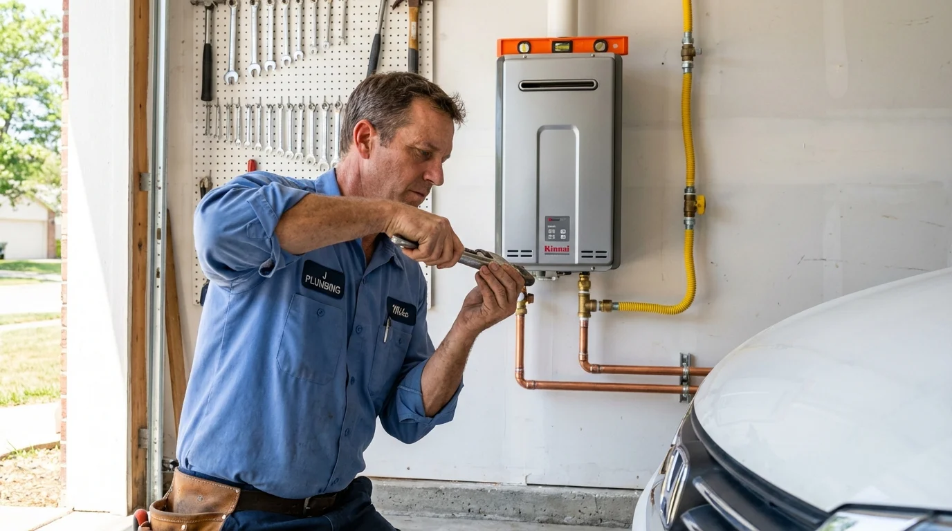Tankless water heater installation by a Johns Plumbing LLC plumber in Atlantic Highlands